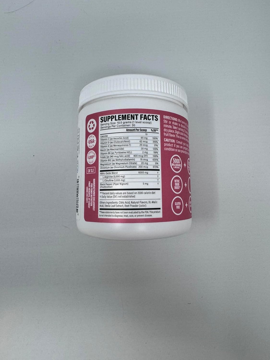 Pineapple L-Arginine Complete Supplement for Circulation - 11.6 Oz