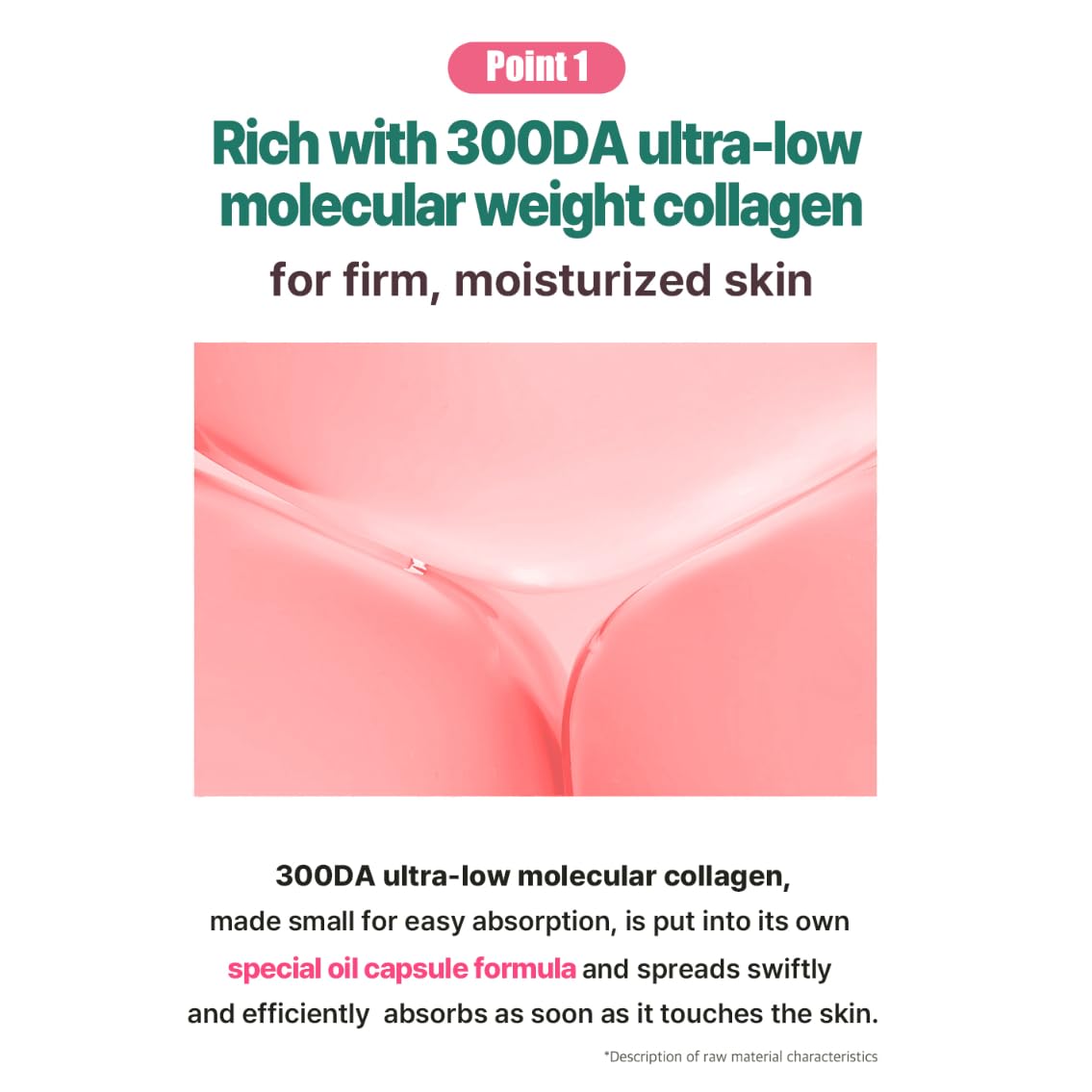 Pink Collagen Capsule Ampoule for Skin, 1.01 Fl Oz - Hydrating Anti-Aging Serum