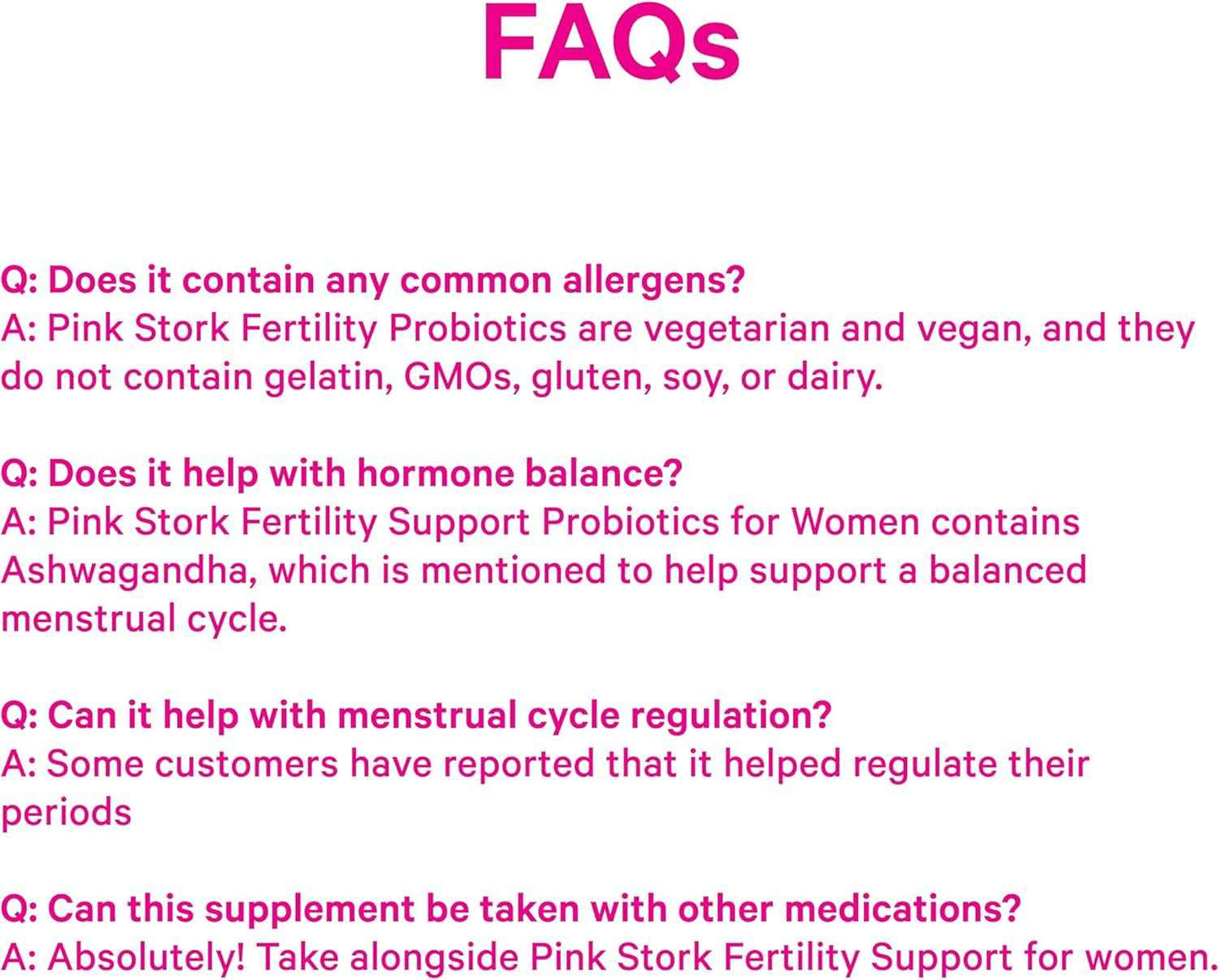 Pink Stork Fertility Support Probiotics for Women with Ashwagandha for Vaginal Health, Conception, pH Balance, Hormone Balance, and Gut Flora, Fertility Supplements for Women, 30 Capsules