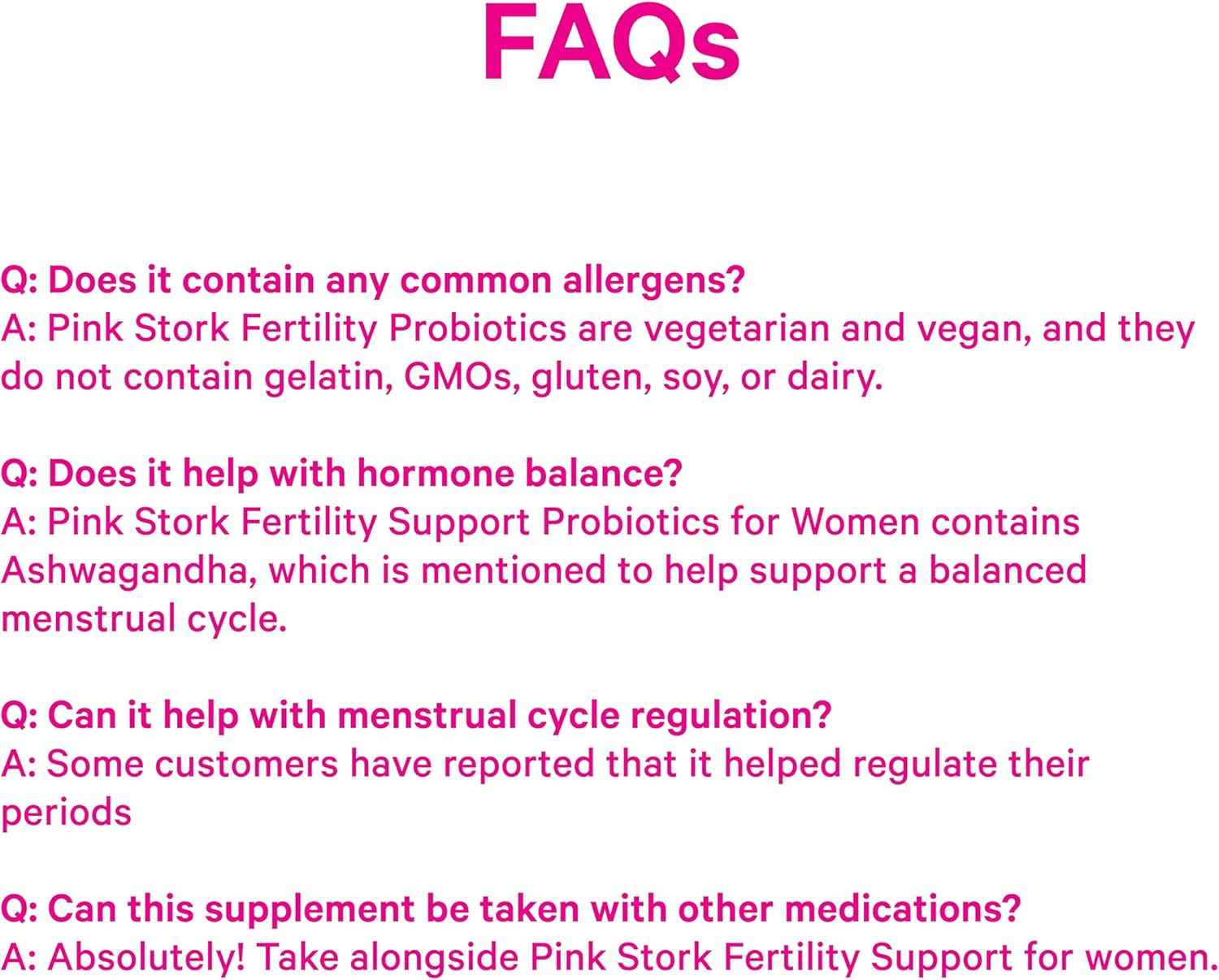 Pink Stork Fertility Support Probiotics for Women with Ashwagandha for Vaginal Health, Conception, pH Balance, Hormone Balance, and Gut Flora, Fertility Supplements for Women, 30 Capsules