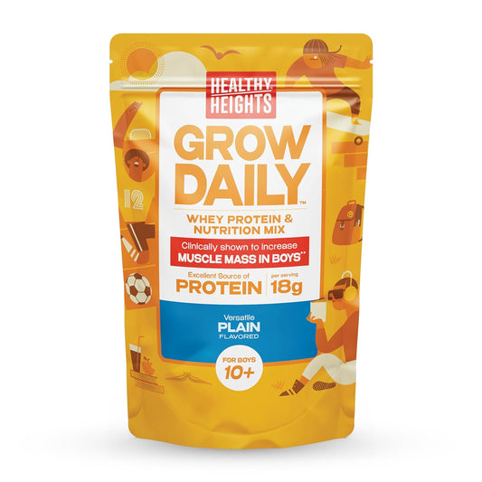 Plain Healthy Heights Grow Daily Kids Protein Drink Mix - High Protein Shake for Boys Ages 10 and Up
