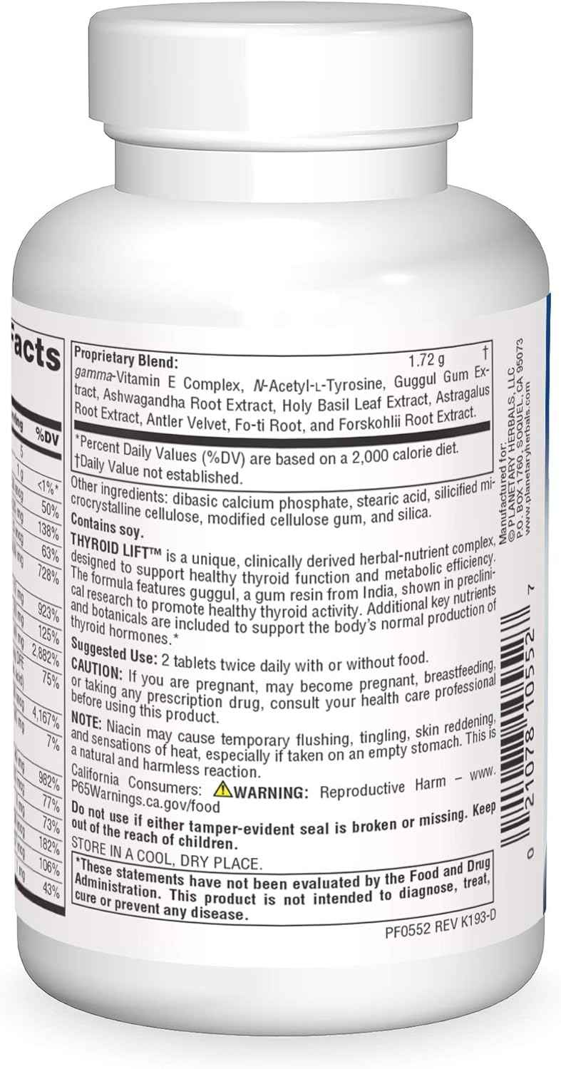 Planetary Herbals Thyroid Lift Tablets, 120 Count