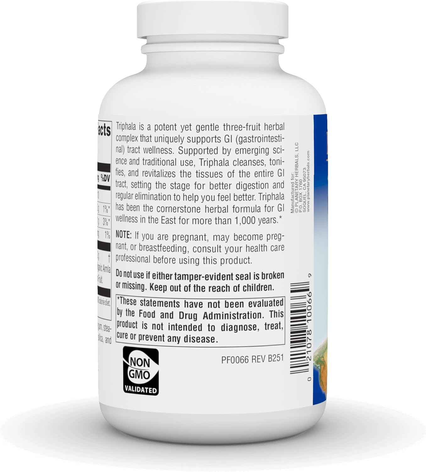 Planetary Herbals Triphala Internal Cleanser 1000mg for GI Tract Wellness - 180 Tablets