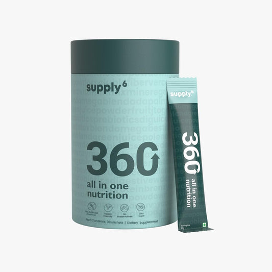 Plant-Based 360 Greens Powder with 80+ Superfoods, Ayurvedic Herbs, Vitamins, Minerals, Probiotics - Supports Energy, Gut Health, Immunity - No Added Sugar - 15 Servings