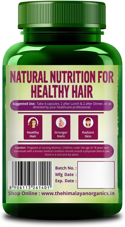 Plant Based Biotin 10000mcg Veg Capsules for Total Body Care - Natural Herbal Formula by Muralidhar Exports