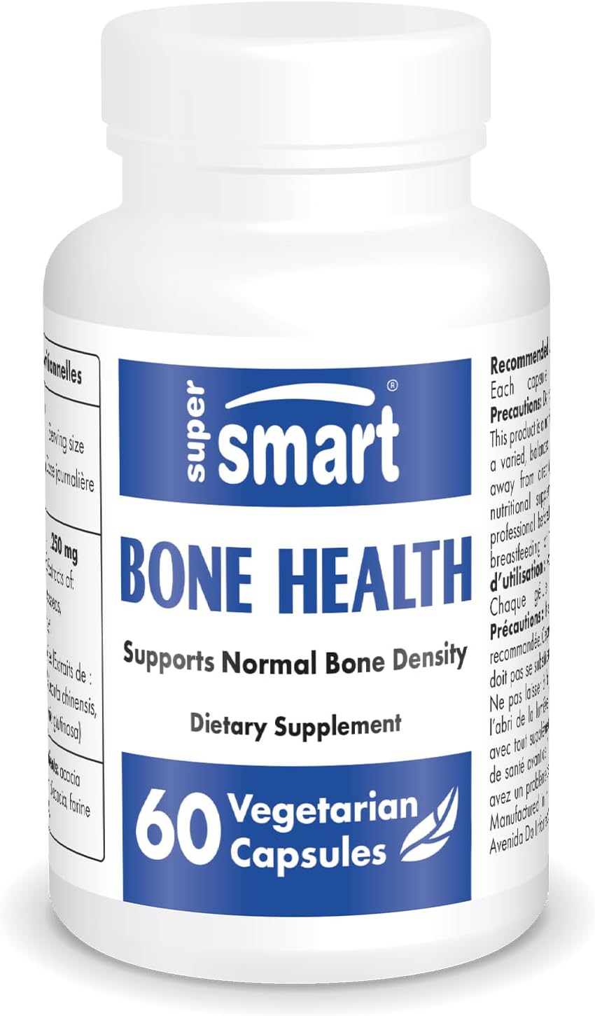 Plant-Based Bone Health Supplement for Strong Bones & Density - Non-GMO, Gluten-Free, Patented Formula - 60 Capsules