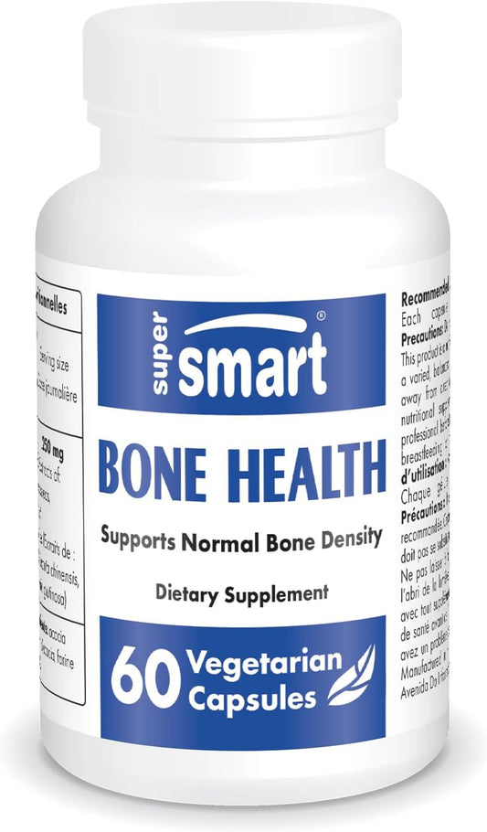 Plant-Based Bone Health Supplement for Strong Bones & Density - Non-GMO, Gluten-Free, Patented Formula - 60 Capsules