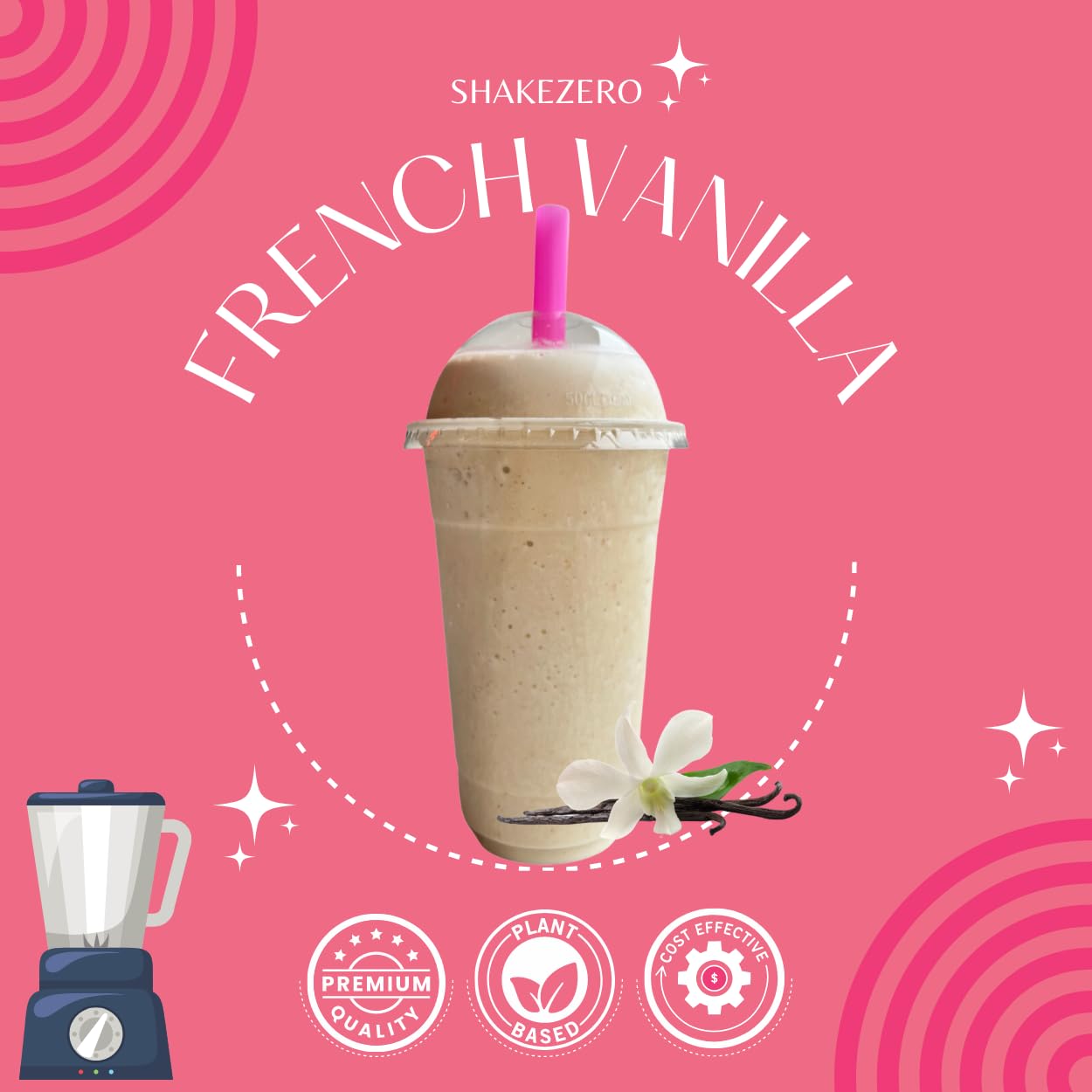 Plant-Based French Vanilla Protein Powder Shake Mix - GramZero Shakezero (1-5lb Pkg)