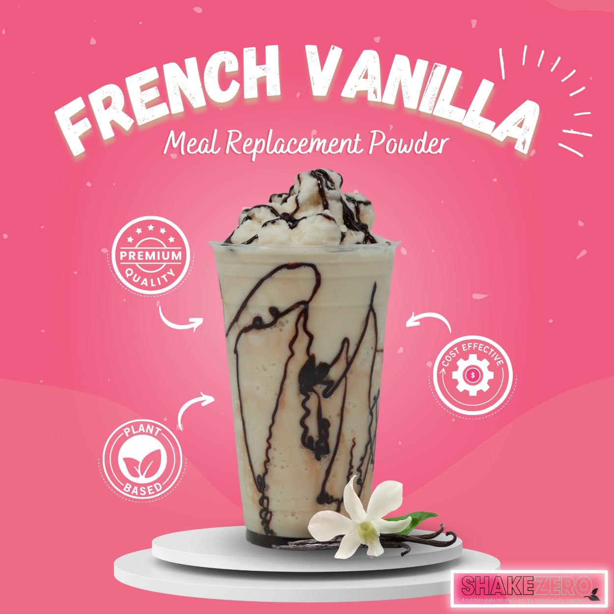 Plant-Based French Vanilla Protein Powder Shake Mix - GramZero Shakezero (1-5lb Pkg)