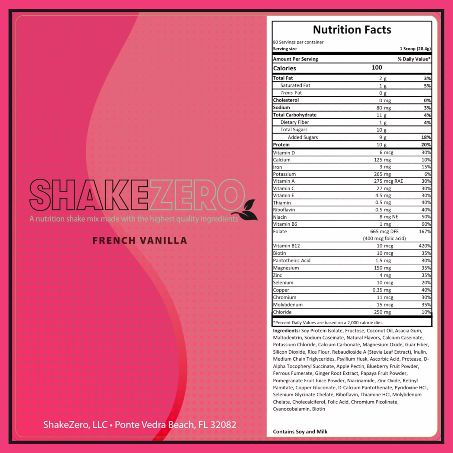 Plant-Based French Vanilla Protein Powder Shake Mix - GramZero Shakezero (1-5lb Pkg)