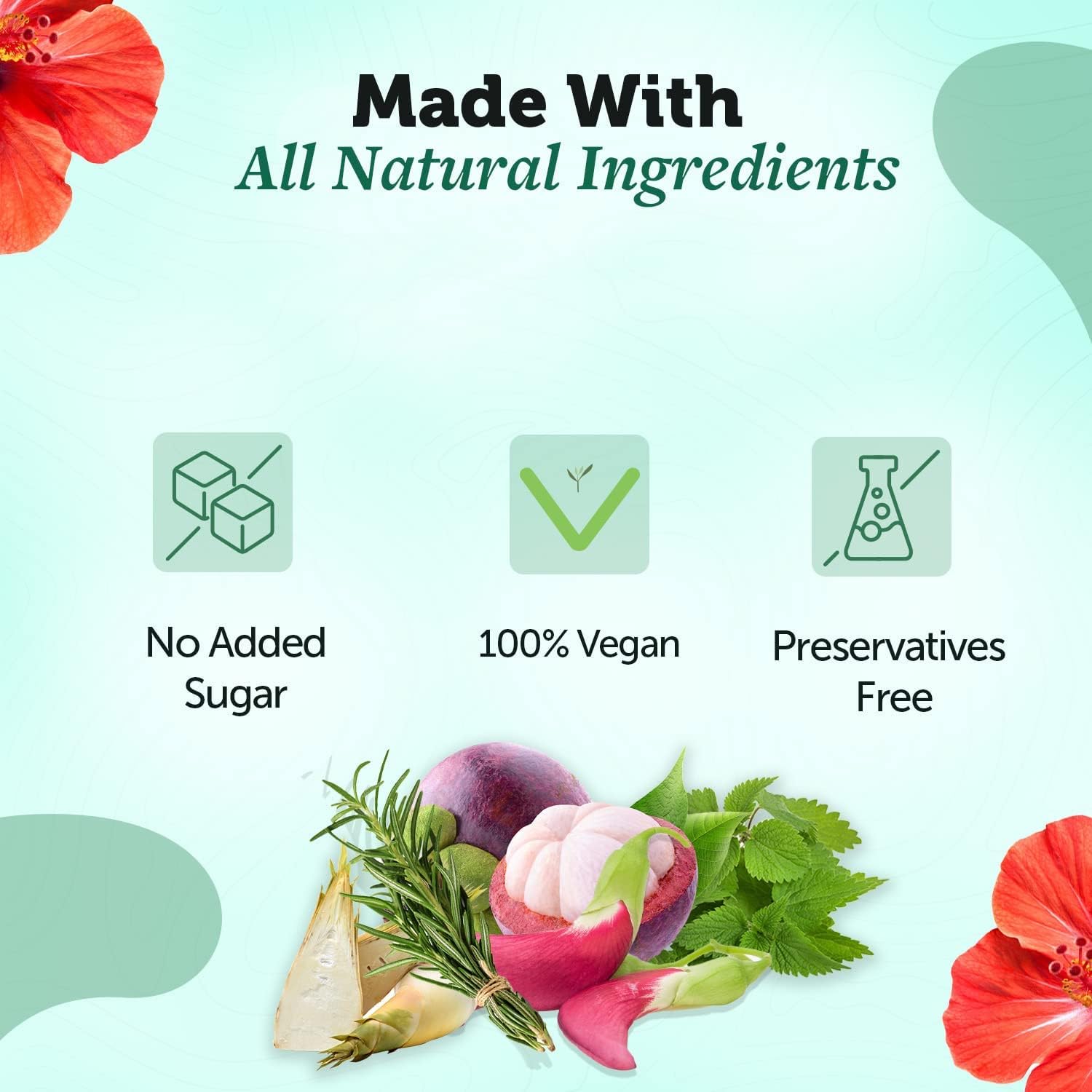 Plant Based Hair Biotin Supplement with DHT-Blocker & Omega-3 for Hair Growth - 10000mcg - Sesbania, Hibiscus, Rosemary Extract, Black Pepper - Hair Fall Control - 125g