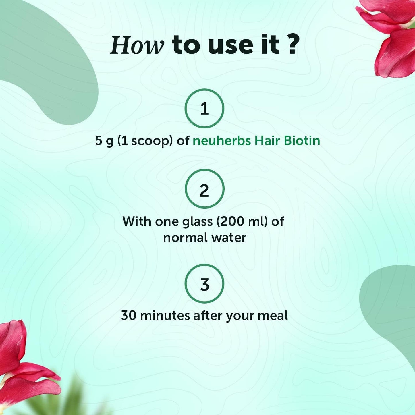 Plant Based Hair Biotin Supplement with DHT-Blocker & Omega-3 for Hair Growth - 10000mcg - Sesbania, Hibiscus, Rosemary Extract, Black Pepper - Hair Fall Control - 125g