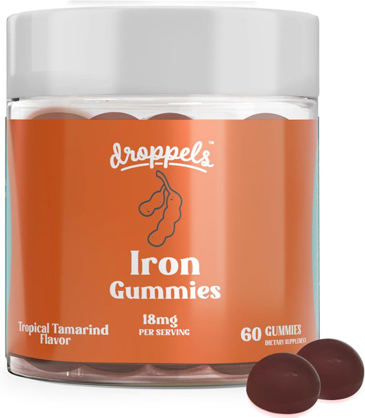 Plant-Based Iron Gummies, 18mg – Vegan Iron Supplement for Women and Men | Pectin-Based Iron Vitamin | 60 Count, Tropical Tamarind Flavor