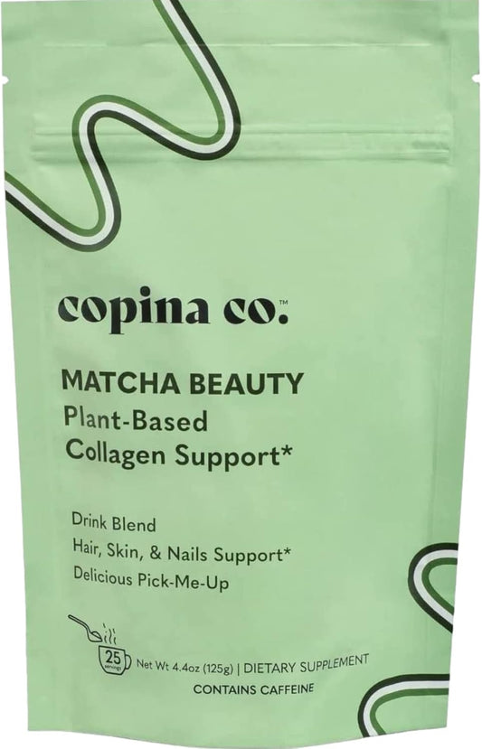 Plant-Based Matcha Beauty Collagen Booster Smoothie Blend by Copina Co. - Vegan Drink Mix with Matcha Flavor (25 Servings)