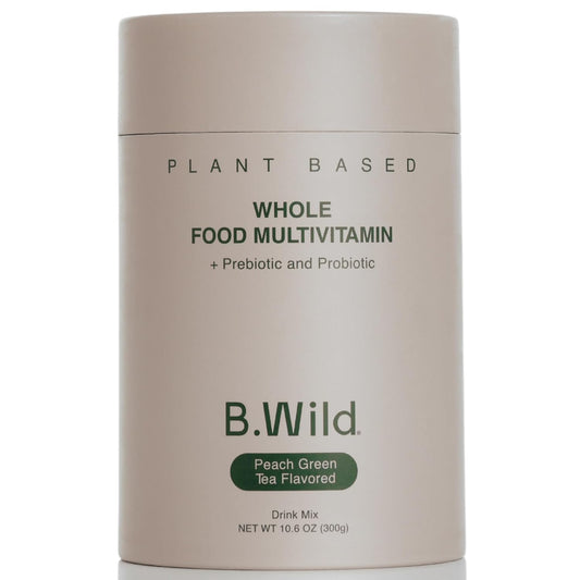 Plant-Based Multivitamin Drink Mix with Antioxidants, Prebiotics, and Probiotics - Peach Green Tea Flavor (300g)
