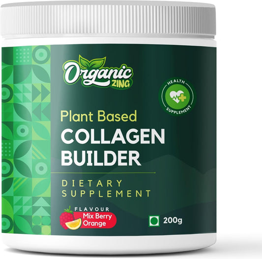Plant-Based Organic ZING Collagen Powder with Vitamin C for Skin Elasticity & Firmness - Mix Berry Flavour (200g)