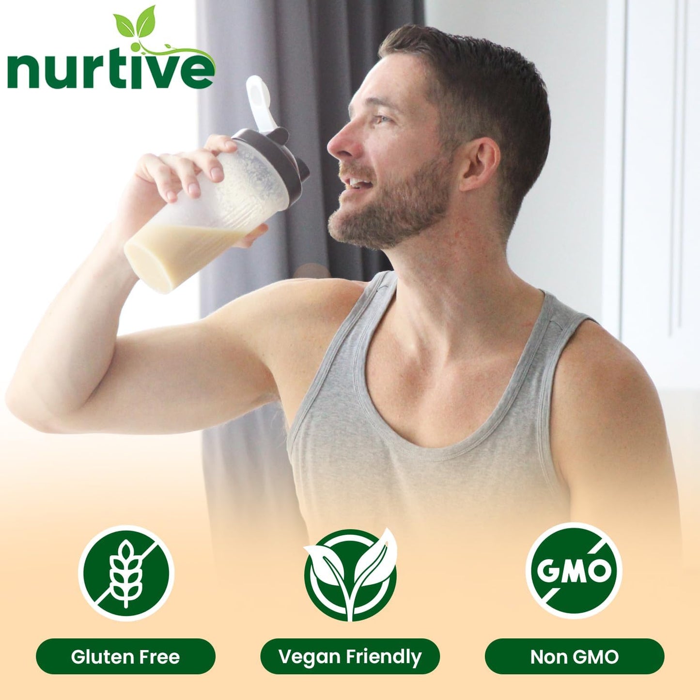 Plant-Based Peanut Protein Peptide Powder for Athletes - Nutrient-Rich & High Fiber - Improved Solubility - 18 Servings (16 oz / 454 g)