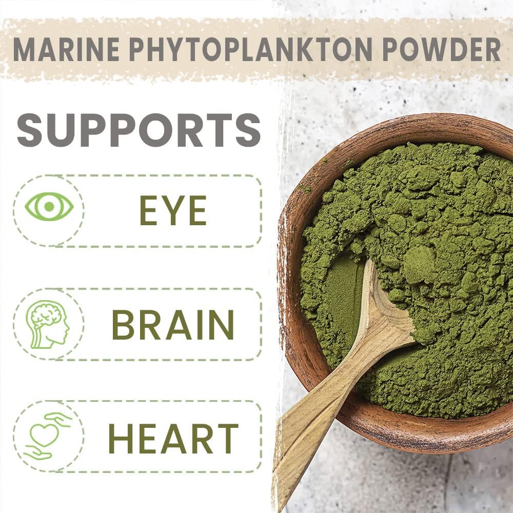 Plant-Based Protein Bundle: AKI Broccoli Sprout Powder (5.29oz) & Marine Phytoplankton Powder (2oz) | Vegan & GMO-Free | Rich in Vitamins