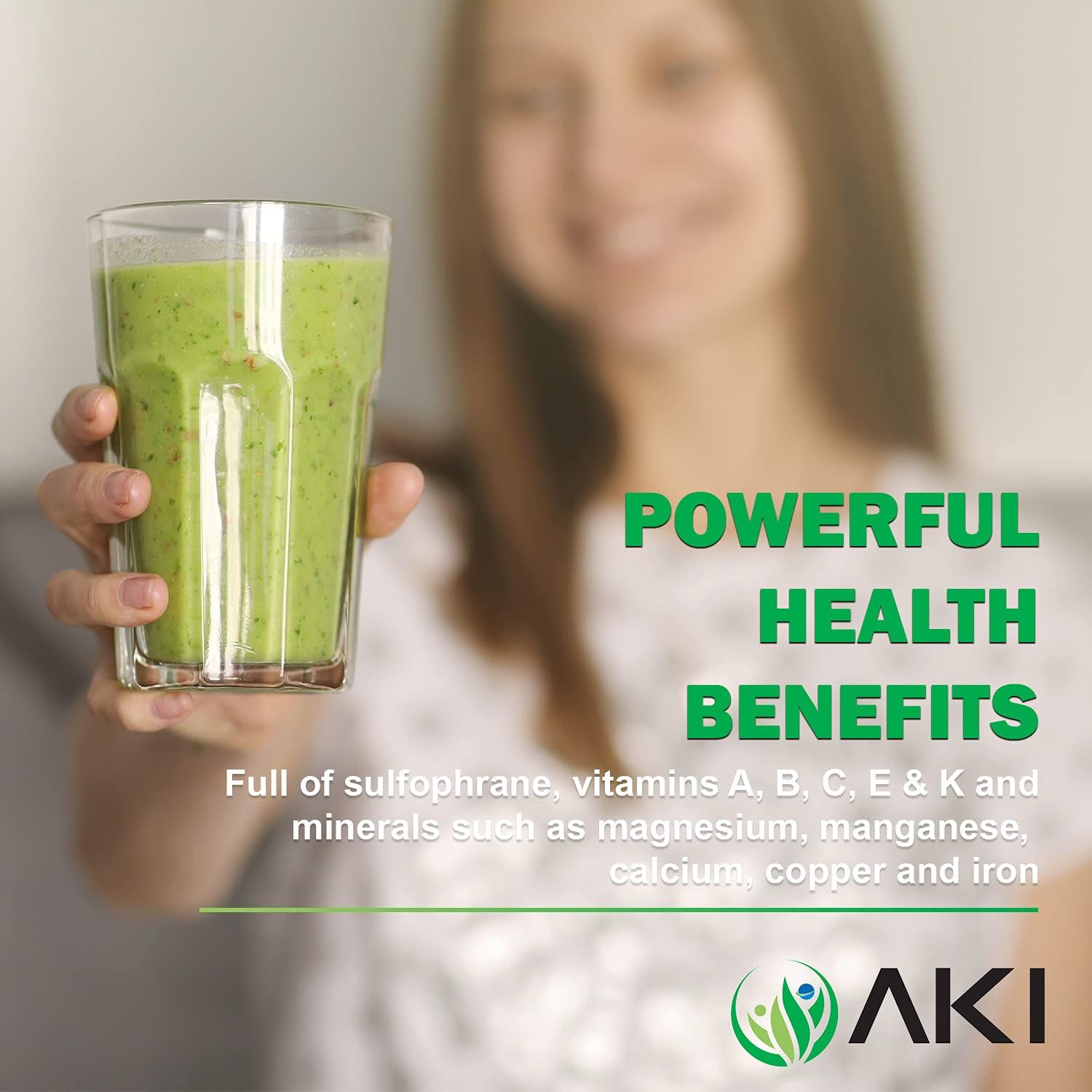 Plant-Based Protein Bundle: AKI Broccoli Sprout Powder (5.29oz) & Marine Phytoplankton Powder (2oz) | Vegan & GMO-Free | Rich in Vitamins