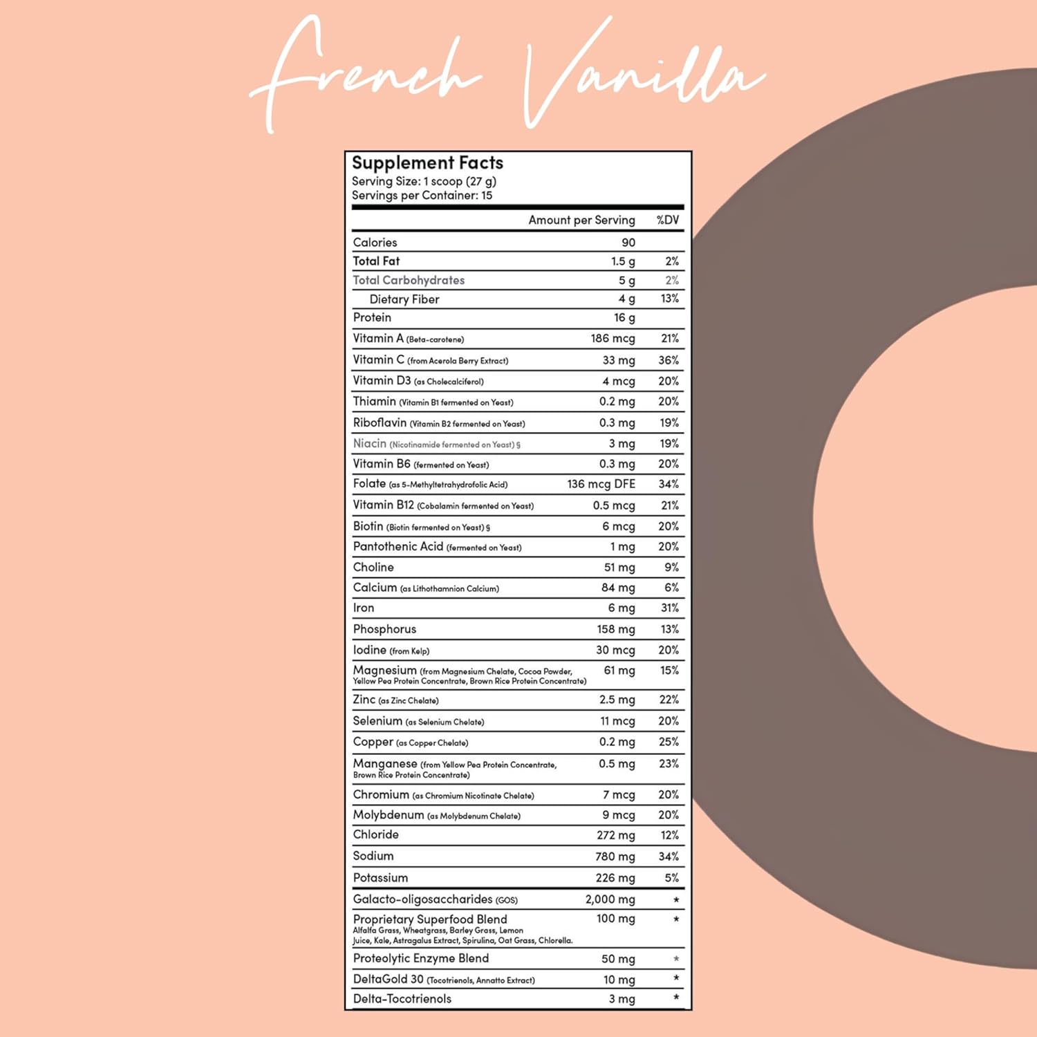 Plant-Based Superfood Protein Powder Mix for Healthy Skin, Digestion, Energy | Tranont Nourish French Vanilla 14.3oz Meal Replacement Shake with Vitamins & Prebiotics