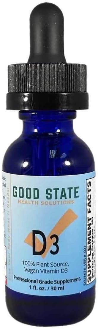 Plant-Based Vitamin D3 Supplement | Algae Sourced | Vegan Professional Grade | 1oz Glass Bottle | 300 Servings