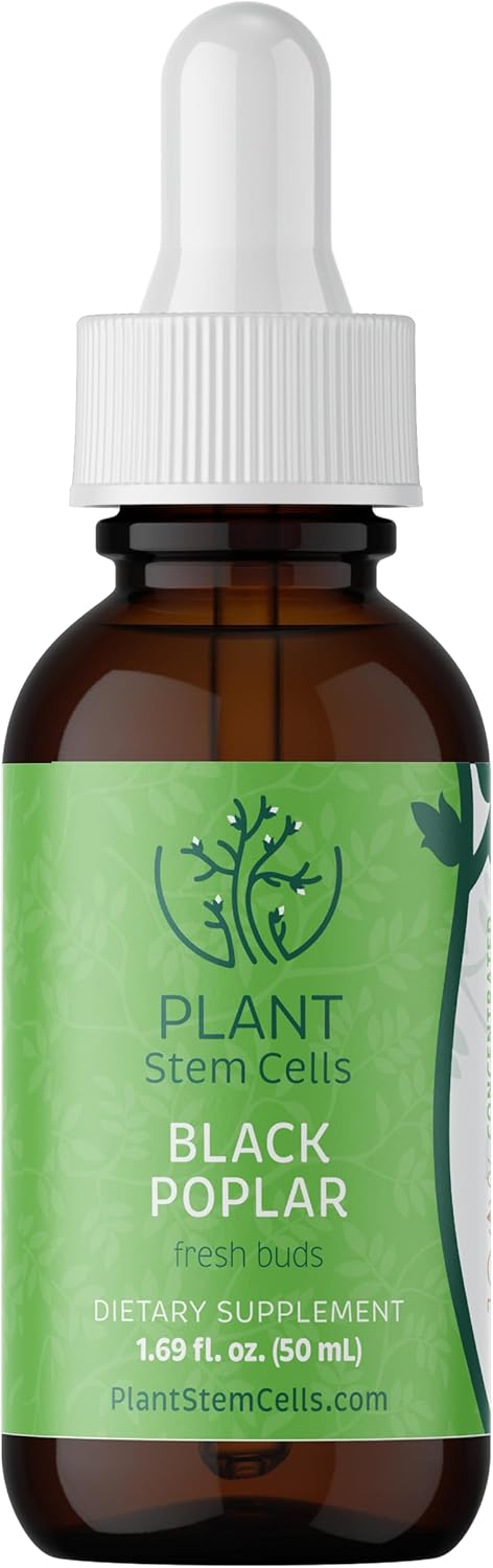 Plant Stem Cells Gemmotherapy: Black Poplar for Digestive & Circulatory Health - Antioxidant & Detox Support for Men & Women - Immunity Boost