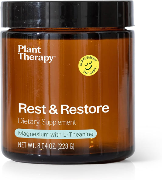 Plant Therapy Magnesium Powder 8.04 oz - Rest & Restore Formula for Better Sleep, Mind & Body Relaxation - Supports Healthy Magnesium Levels - 4 Month Supply - USA Made