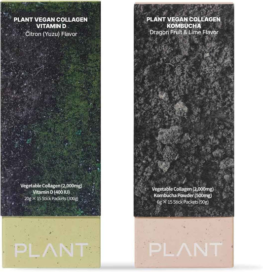 PLANT Vegan Collagen Kombucha + Collagen Jelly Vitamin D Probiotics