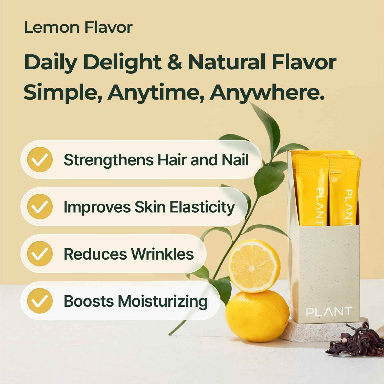 PLANT Vegan Lemon Collagen Biotin & Yuzu Collagen Jelly Vitamin D Probiotics