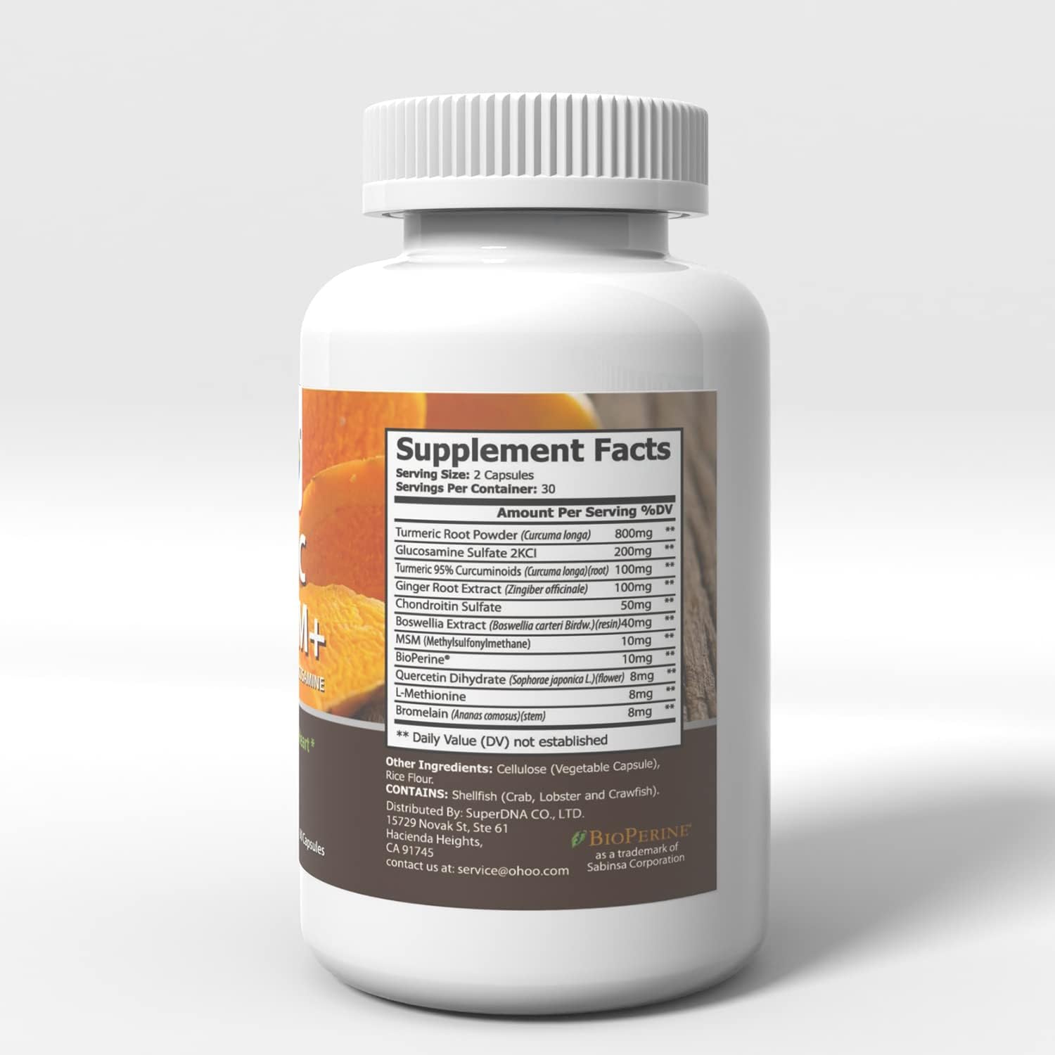 Platinum Turmeric Capsules with Ginger and Boswellia Extract - Double Strength Curcuma Longa Supplement for Joint Health - 60 All-Natural Pills
