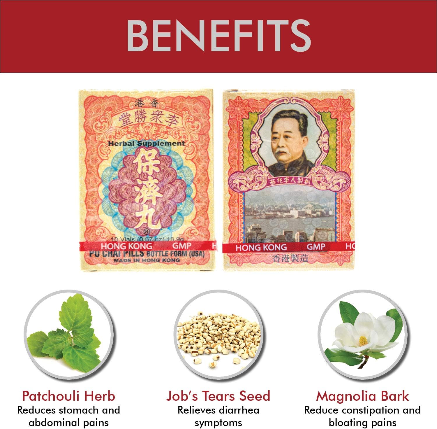 Po Chai Pills Herbal Supplement - Immune & Digestive Support - 10 Vials