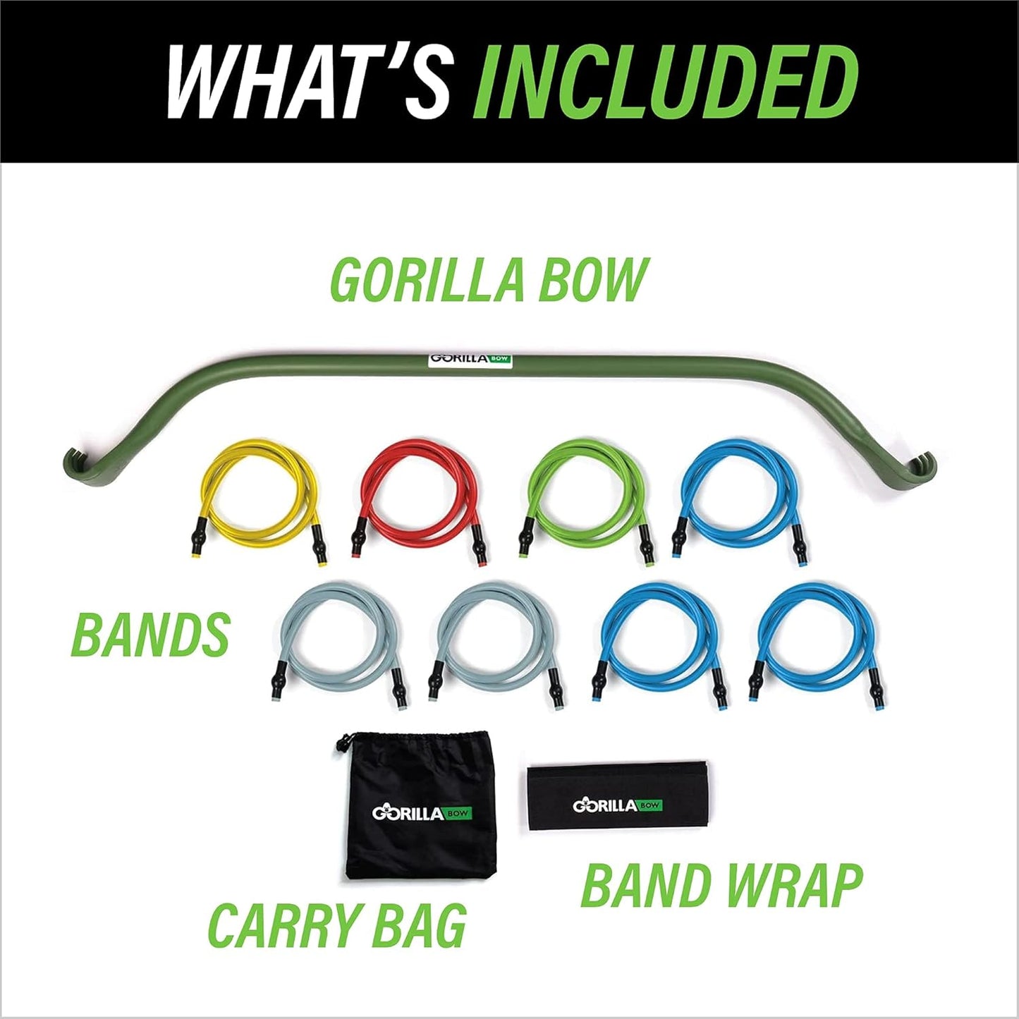 Portable Gorilla Bow Home Gym Resistance Band and Bar System for Travel and Fitness - Full Body Workout Kit