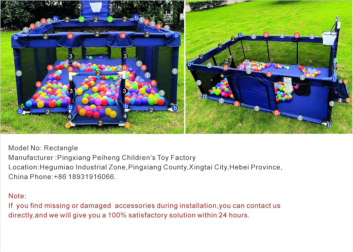 Portable Large Blue Baby Ball Pit Playpen for Toddlers - Indoor Outdoor Safety Play Yard with Fun Activities for Kids - Popular Toy (Balls Not Included)