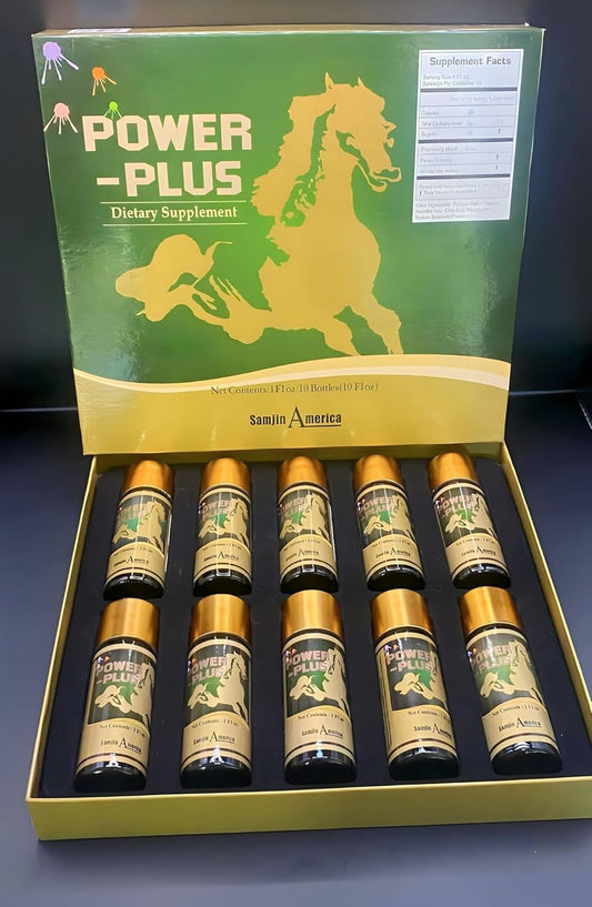 POWER-PLUS Ginseng Energy Drink with Extra Strength - 1oz X 10 Bottles