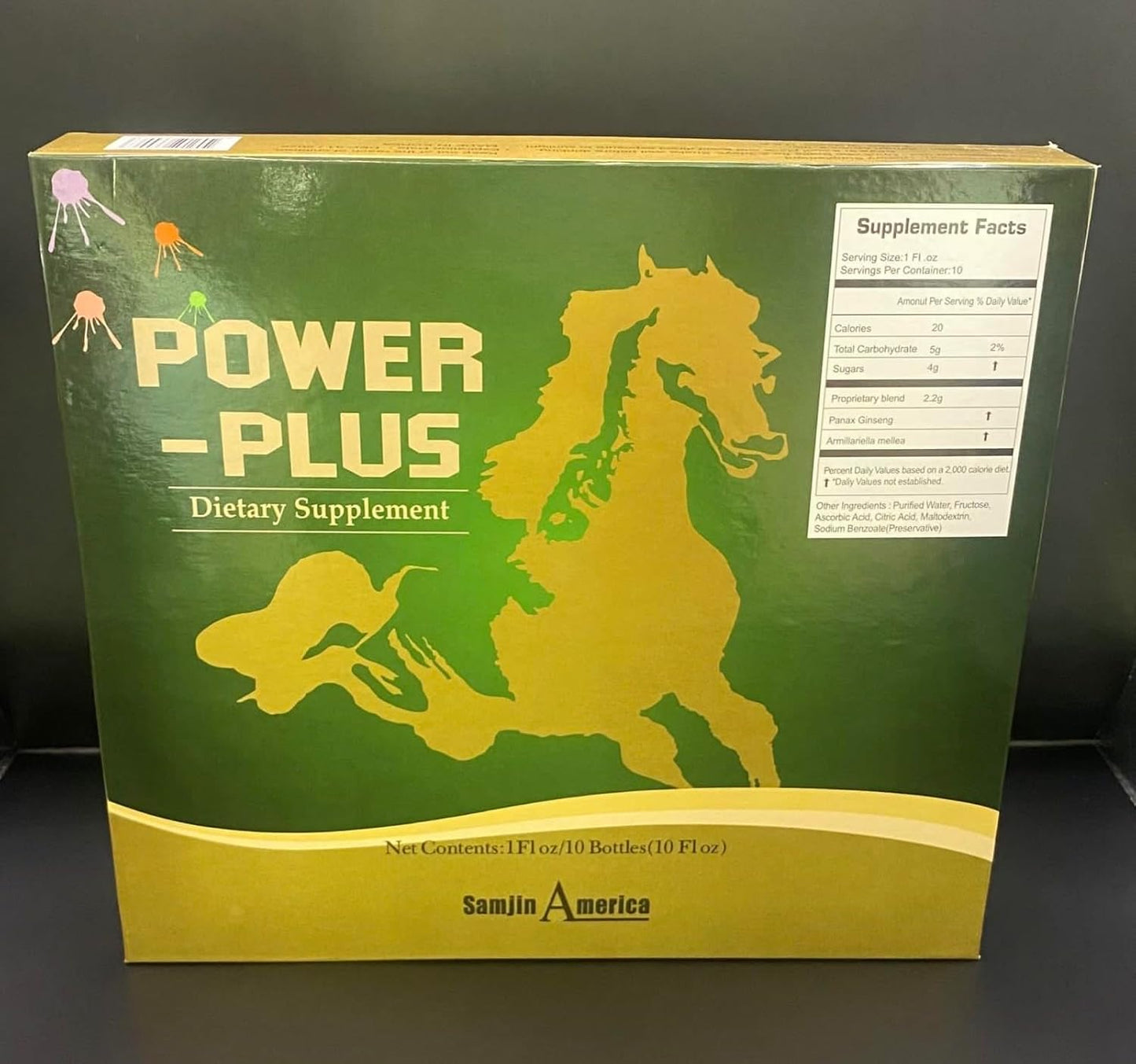 POWER-PLUS Ginseng Energy Drink with Extra Strength - 1oz X 10 Bottles