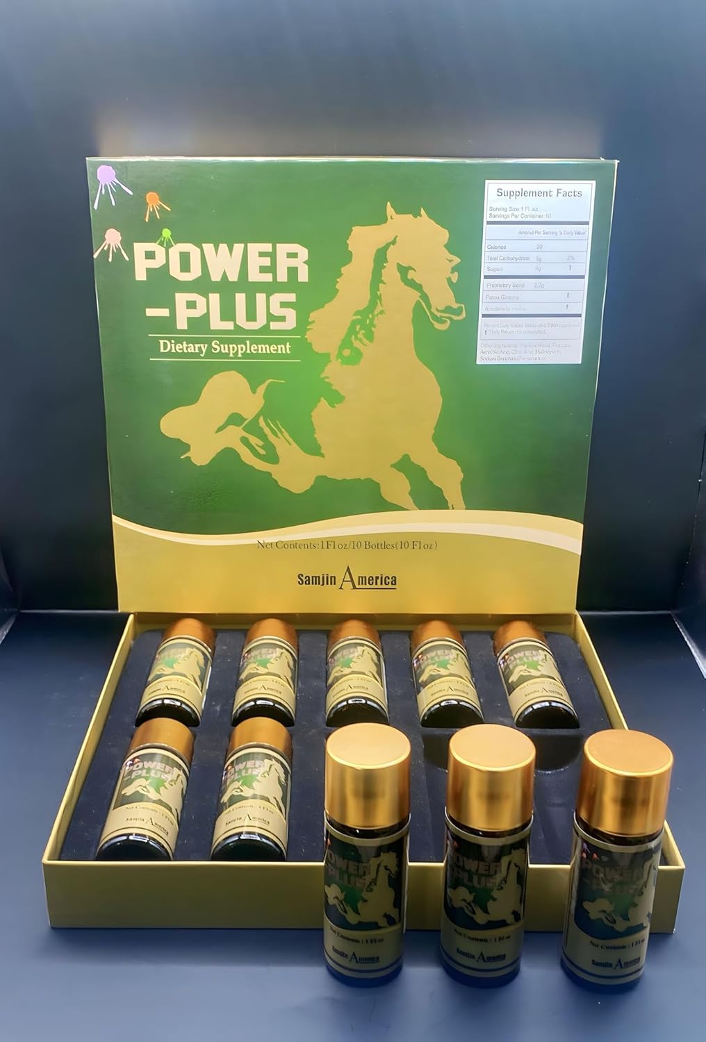 POWER-PLUS Ginseng Energy Drink with Extra Strength - 1oz X 10 Bottles