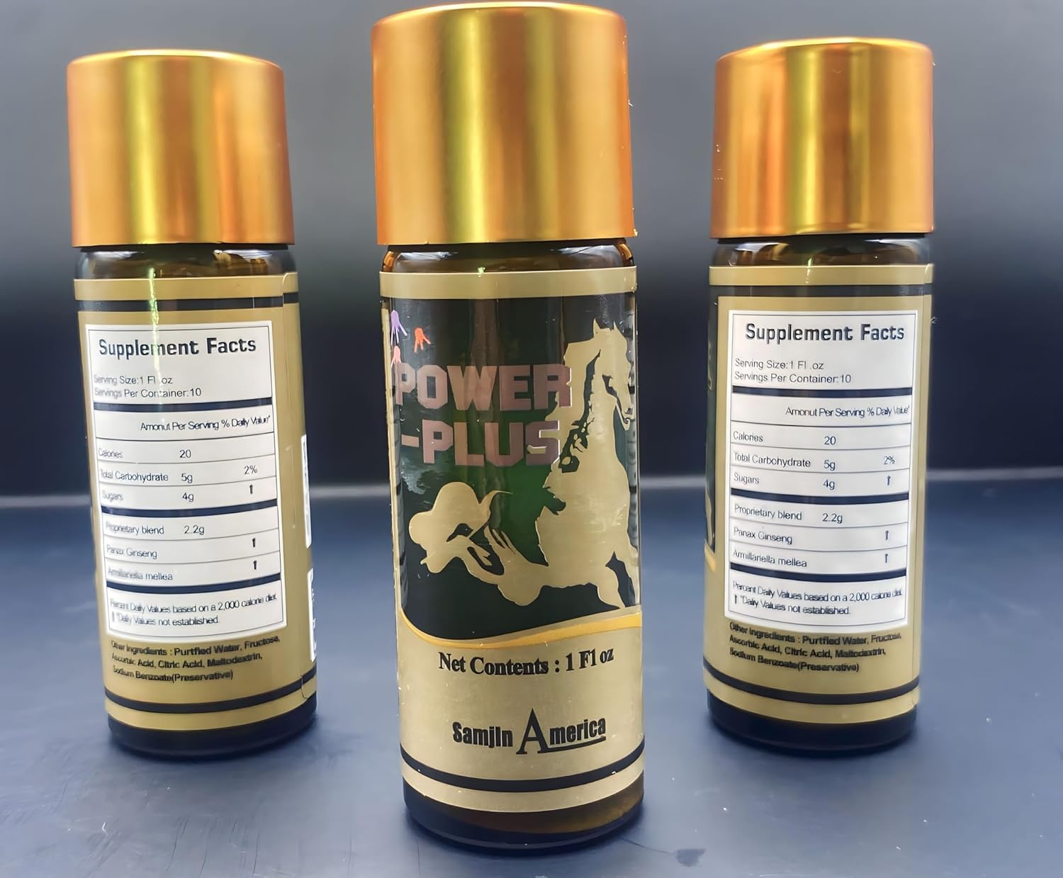 POWER-PLUS Ginseng Energy Drink with Extra Strength - 1oz X 10 Bottles