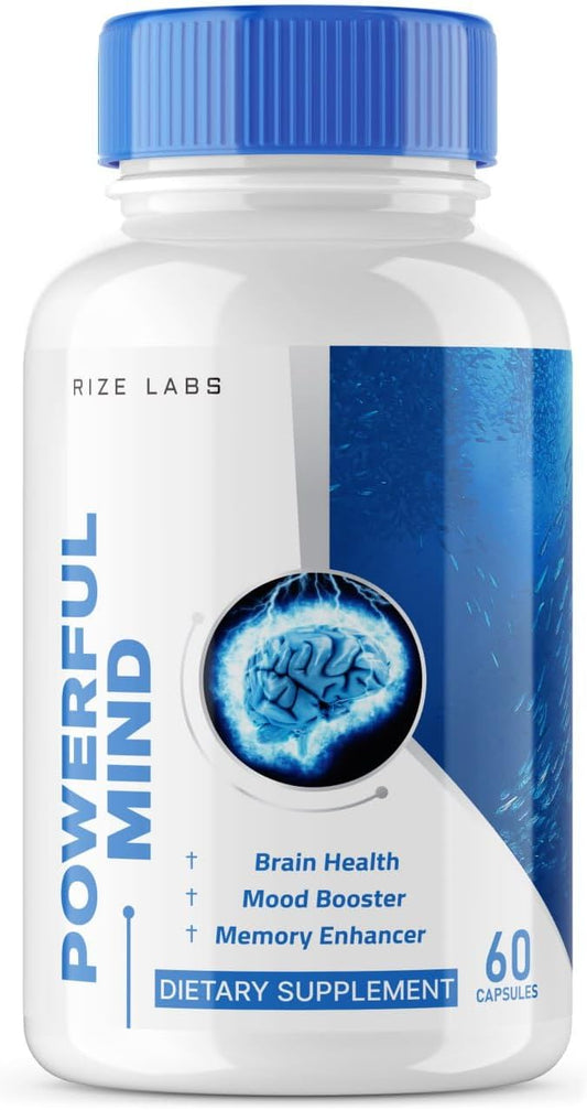 Powerful Mind Plus Cognitive Enhancer Capsules - Advanced Formula for Memory Support and Focus - Brain Supplement (60 Capsules)