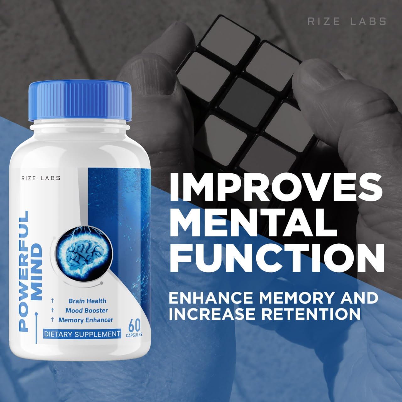 Powerful Mind Plus Cognitive Enhancer Capsules - Advanced Formula for Memory Support and Focus - Brain Supplement (60 Capsules)