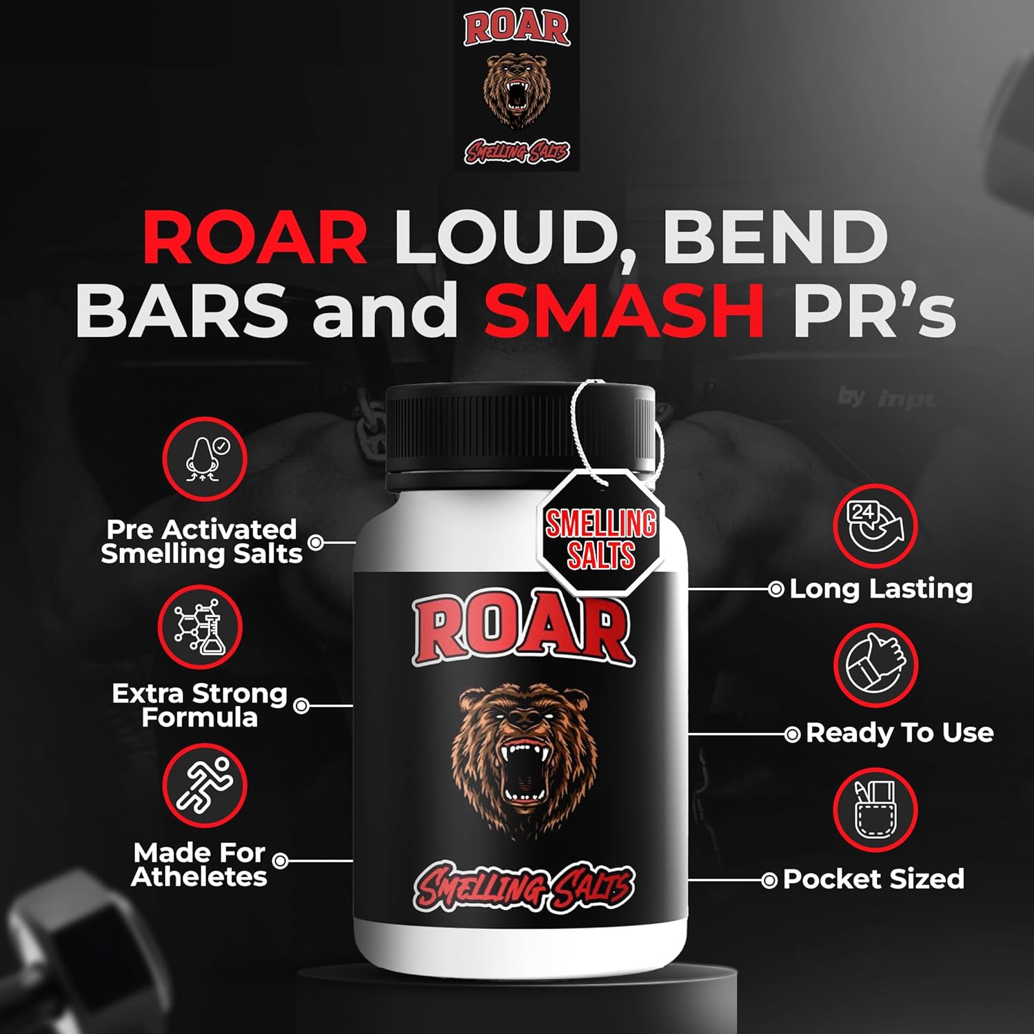 Powerful USA-Made Smelling Salts for Athletes | Premium Pre-Activated Ammonia Inhalant for Powerlifting, Hockey, Football, Weightlifting | Strong and Long-Lasting Formula