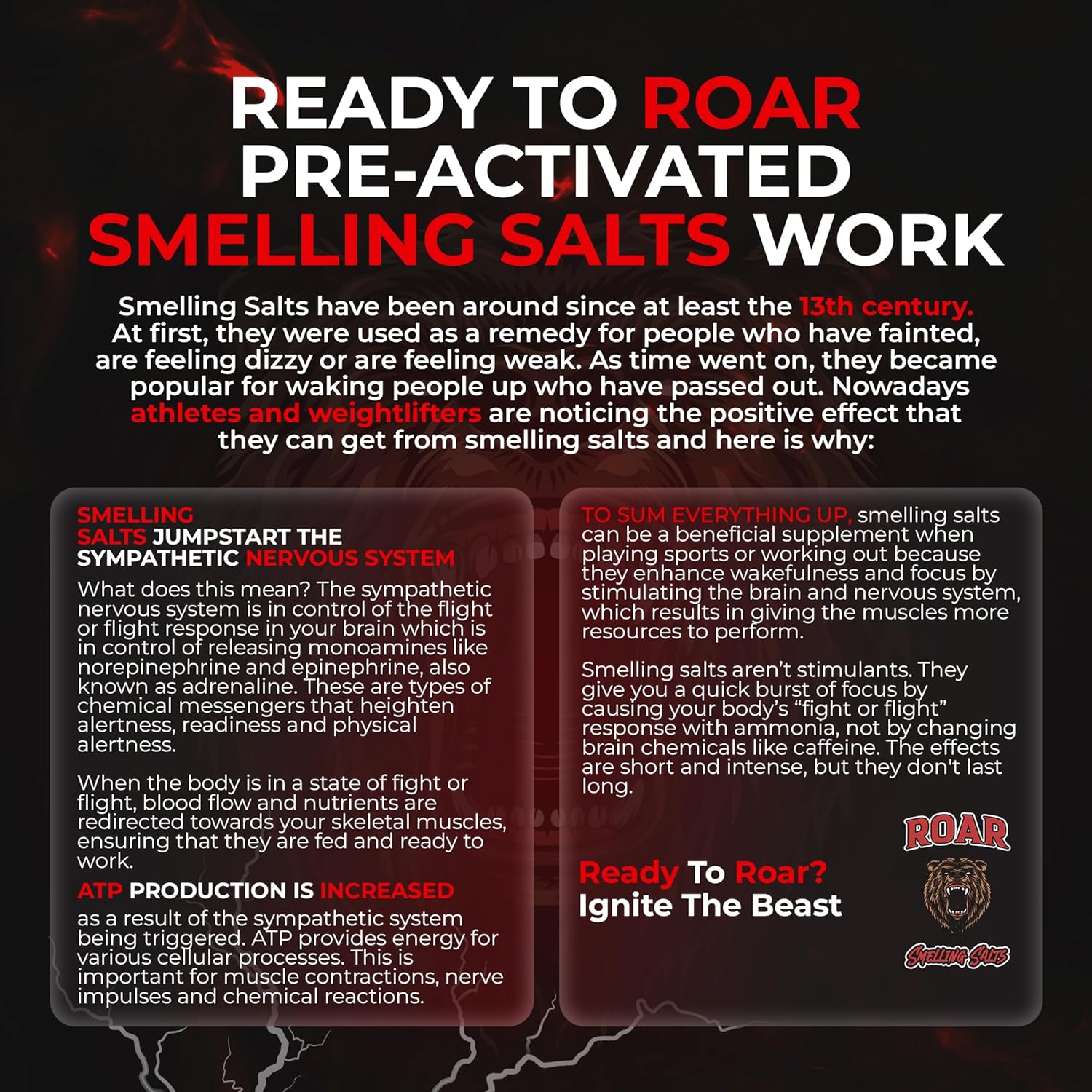 Powerful USA-Made Smelling Salts for Athletes | Premium Pre-Activated Ammonia Inhalant for Powerlifting, Hockey, Football, Weightlifting | Strong and Long-Lasting Formula