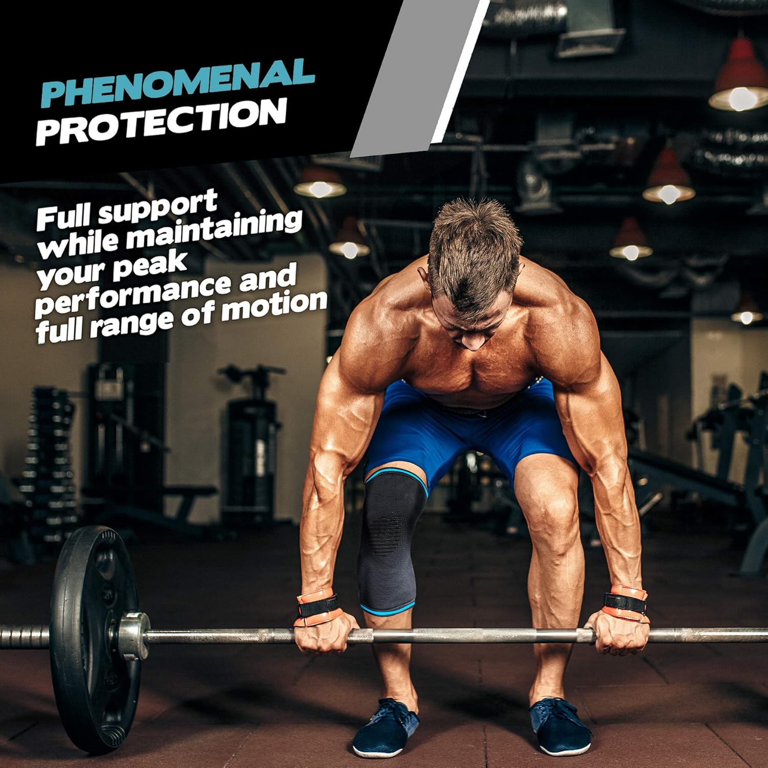 POWERLIX Leg Sleeve - Top Knee Brace for Men & Women - Support for Running, Basketball, Volleyball, Weightlifting - Check Sizing Chart