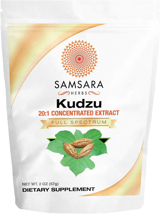 Premium 20:1 Concentrated Kudzu Root Extract Powder by Samsara Herbs - 2oz (57g)