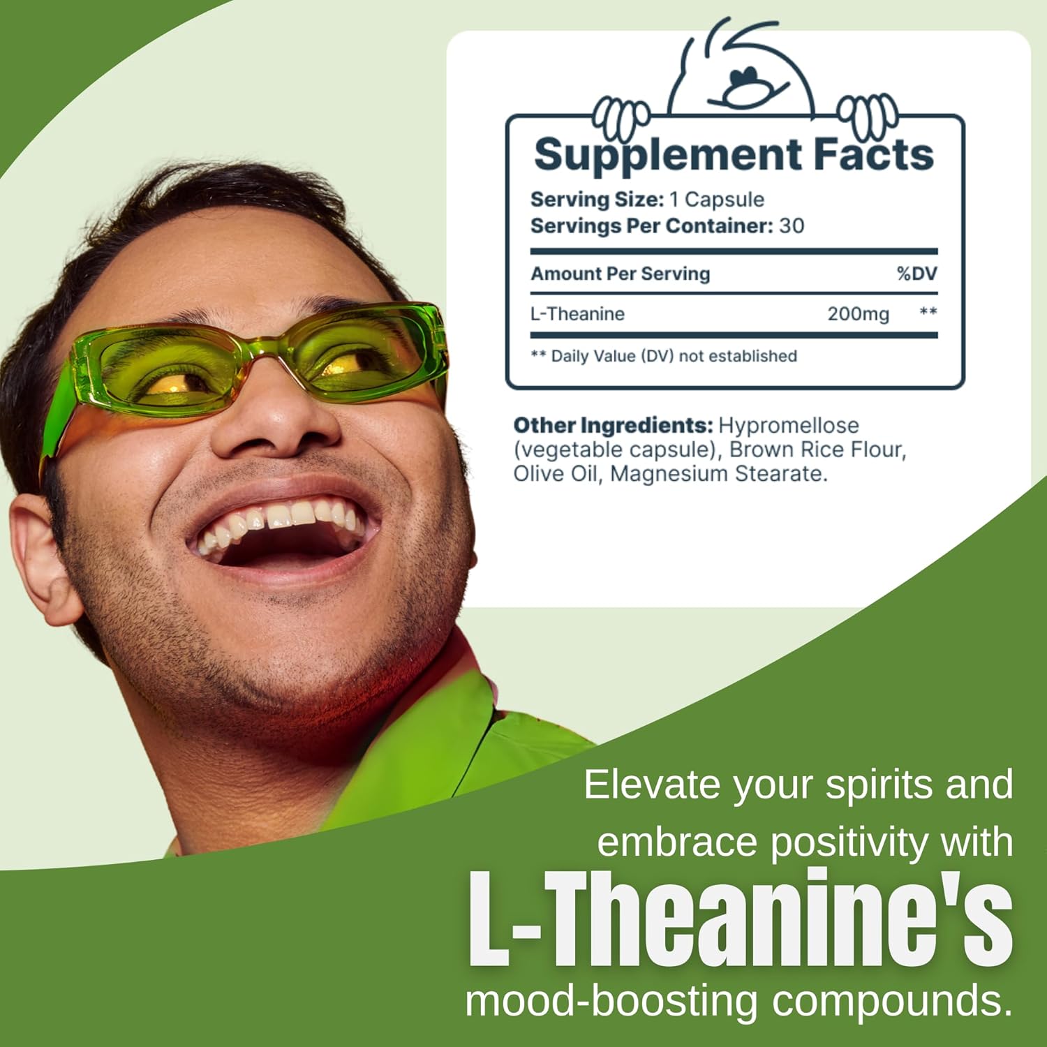 Premium 9DSC L-Theanine Supplement 200mg - 30 Capsules - Double Strength Formula for Relaxation and Sleep Aid - USA Made