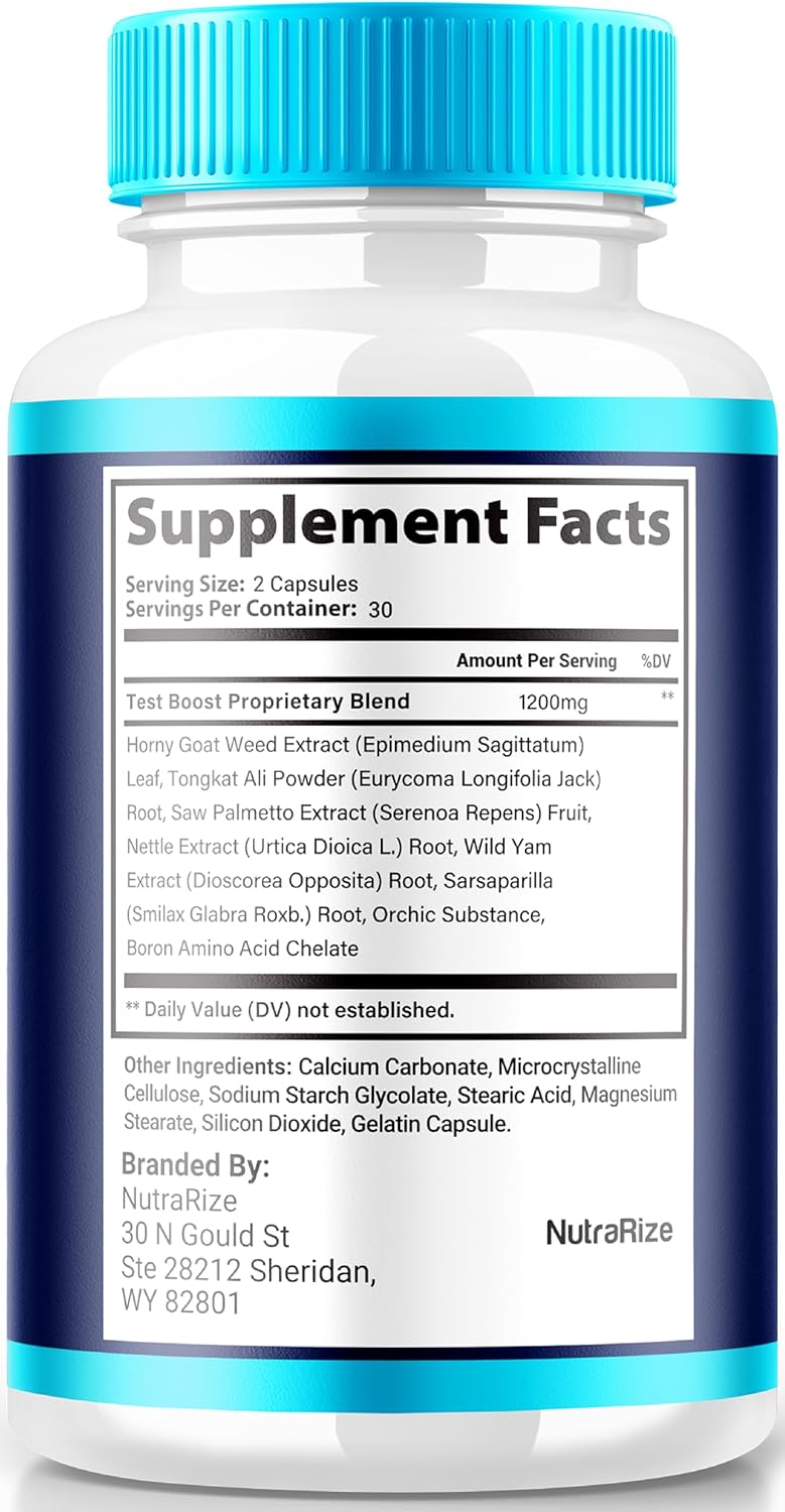 Premium All Natural Male Performance Support Supplement - NutraRize Power Rise for Men (60 Capsules)