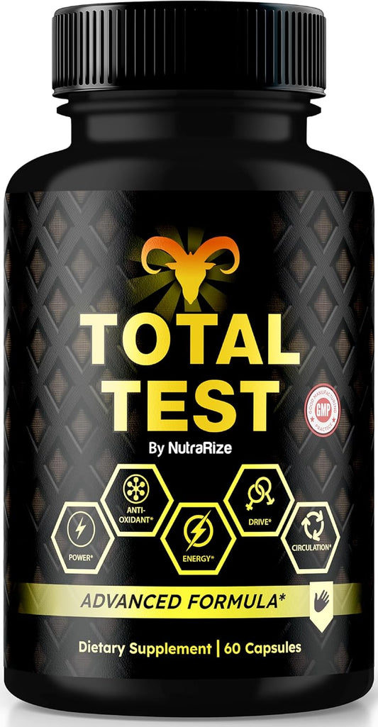 Premium All-Natural Total Test Pills for Peak Fitness: Muscle Gain, Energy, Wellness - Official Reviews (60 Capsules)
