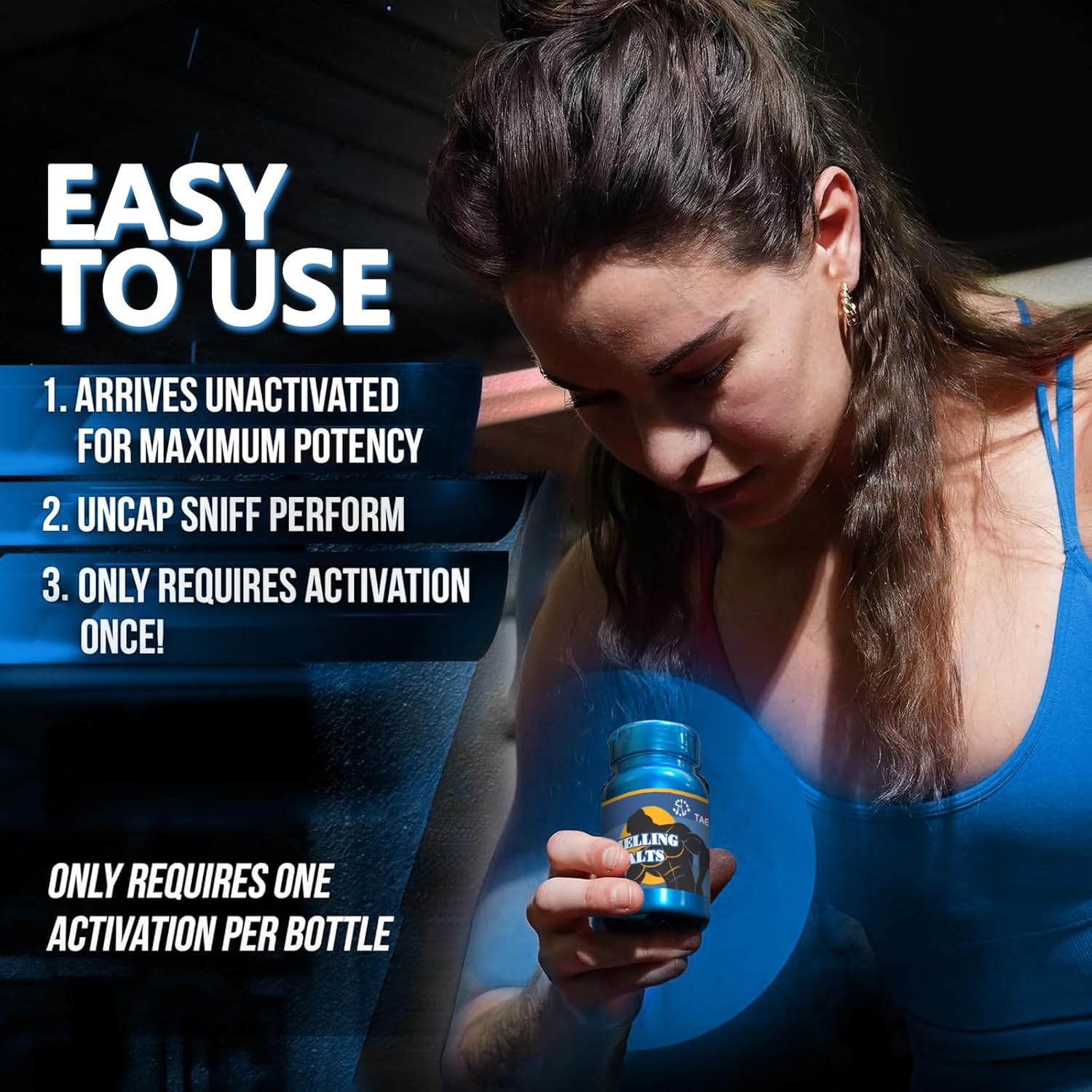 Premium Ammonia Smelling Salts for Athletes - Boost Mental Focus and Power Bursts for Fitness, Weightlifting, Track and Field, Hockey Sport