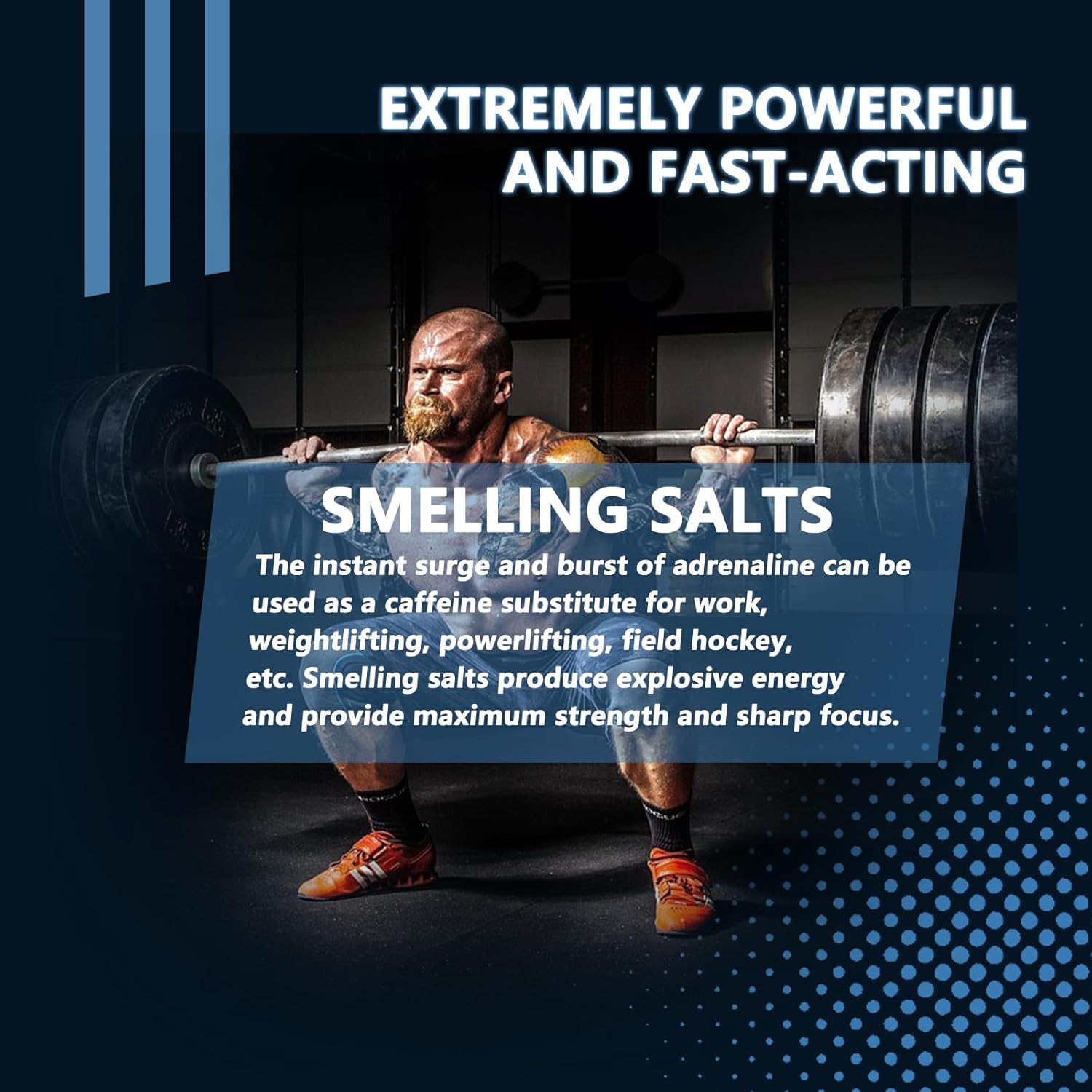 Premium Ammonia Smelling Salts for Athletes - Boost Mental Focus and Power Bursts for Fitness, Weightlifting, Track and Field, Hockey Sport