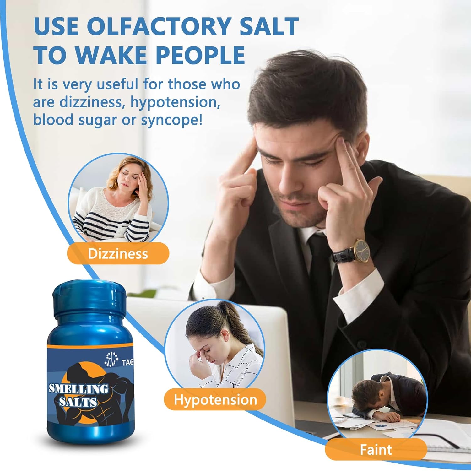 Premium Ammonia Smelling Salts for Athletes - Boost Mental Focus and Power Bursts for Fitness, Weightlifting, Track and Field, Hockey Sport