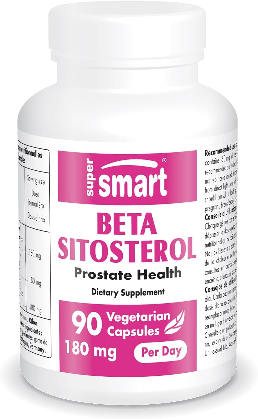 Premium Beta-Sitosterol Supplement - 180mg Daily Dose - Plant Sterols Extract for Men - Non-GMO & Gluten Free - 90 Capsules